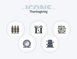 Gracias dando línea lleno icono paquete 5 5 icono diseño. . alimento. acción de gracias. donación. un pan vector