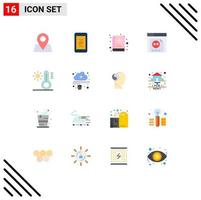 16 Creative Icons Modern Signs and Symbols of connected temperature book sun website Editable Pack of Creative Vector Design Elements
