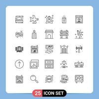 Universal Icon Symbols Group of 25 Modern Lines of testing china transport candle clothing Editable Vector Design Elements