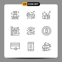 Stock Vector Icon Pack of 9 Line Signs and Symbols for labour flag gym communist like Editable Vector Design Elements