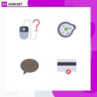 Stock Vector Icon Pack of 4 Line Signs and Symbols for computer physics info future conversation Editable Vector Design Elements