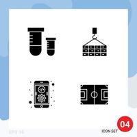 4 Universal Solid Glyph Signs Symbols of potion coding space construction mobile Editable Vector Design Elements