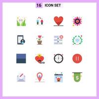 Set of 16 Vector Flat Colors on Grid for gdpr pattern girl india lab Editable Pack of Creative Vector Design Elements