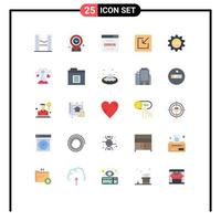 Mobile Interface Flat Color Set of 25 Pictograms of cap save error import search Editable Vector Design Elements