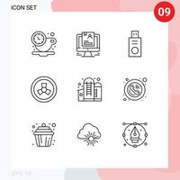 Set of 9 Modern UI Icons Symbols Signs for grain agriculture cv zombie mutation Editable Vector Design Elements