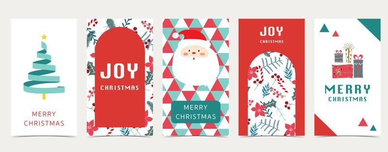 Cute christmas background for social media with tree,santa claus