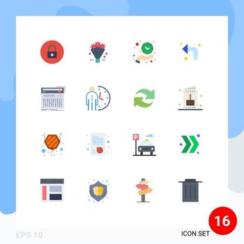 dieciséis temático vector plano colores y editable símbolos de controlar arriba reloj recargar salvar hora editable paquete de creativo vector diseño elementos