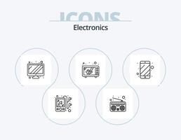 Electronics Line Icon Pack 5 Icon Design. . socket. system. hardware. solar vector