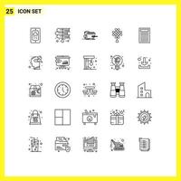 línea paquete de 25 universal símbolos de decoración China leyes nudo chino tecnología editable vector diseño elementos