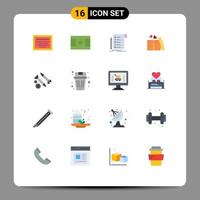 Set of 16 Modern UI Icons Symbols Signs for construction screws invoice wedding love Editable Pack of Creative Vector Design Elements