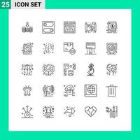 25 Creative Icons Modern Signs and Symbols of economy year seo paper chinese Editable Vector Design Elements