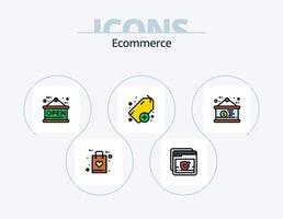 Ecommerce Line Filled Icon Pack 5 Icon Design. package. day. code. calendar. insurance vector