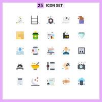 Set of 25 Modern UI Icons Symbols Signs for role mission coding map programing Editable Vector Design Elements