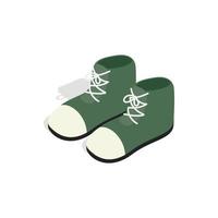 Pair of green boots icon, isometric 3d style vector