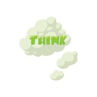 Thoughts icon, cartoon style vector