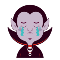 Drácula chorando rosto cartoon bonito png