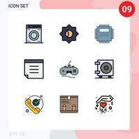 Stock Vector Icon Pack of 9 Line Signs and Symbols for cash xbox computer wireless text Editable Vector Design Elements