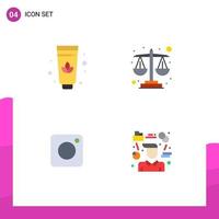 Editable Vector Line Pack of 4 Simple Flat Icons of lotus manager debt instagram tasks Editable Vector Design Elements