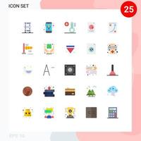 Set of 25 Modern UI Icons Symbols Signs for graph economy recording document temperature Editable Vector Design Elements