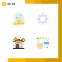 4 Flat Icon concept for Websites Mobile and Apps business interior time gear customer satisfaction Editable Vector Design Elements