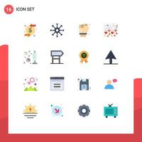 16 Universal Flat Colors Set for Web and Mobile Applications drugs honeymoon teamwork heart spanner Editable Pack of Creative Vector Design Elements