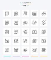 Creative Ux And Ui 25 OutLine icon pack  Such As color. speaker. bookmark. audio. web design vector