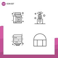 Group of 4 Modern Filledline Flat Colors Set for milk new year aroma china historical building Editable Vector Design Elements