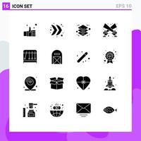 User Interface Pack of 16 Basic Solid Glyphs of pendulum disco light multimedia spotlight flashlight Editable Vector Design Elements