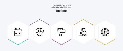 herramientas 25 línea icono paquete incluso . . vector
