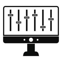 igualada monitor icono, sencillo estilo vector