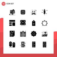 16 Creative Icons Modern Signs and Symbols of collage medical cpu hospital flower Editable Vector Design Elements