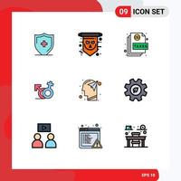 9 Creative Icons Modern Signs and Symbols of female symbol spooky gender page Editable Vector Design Elements