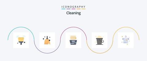 Cleaning Flat 5 Icon Pack Including hanging. clothes. clothes. home. cleaning vector