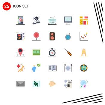 25 Universal Flat Color Signs Symbols of encryption data right graphy punch Editable Vector Design Elements