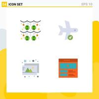 Set of 4 Modern UI Icons Symbols Signs for culture design saint patrick plane photos Editable Vector Design Elements