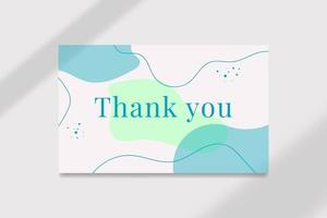 Abstract organic shape thank you wedding card template vector