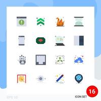 Pictogram Set of 16 Simple Flat Colors of smart phone waiting direction loading paper Editable Pack of Creative Vector Design Elements