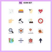 16 Creative Icons Modern Signs and Symbols of finger sign imagination form power off Editable Pack of Creative Vector Design Elements