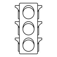 Classic traffic lights icon, outline style vector