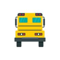 Back of school bus icon, flat style vector