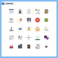 Modern Set of 25 Flat Colors and symbols such as decrease application instrument agreement paper Editable Vector Design Elements