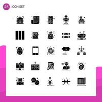 25 Creative Icons Modern Signs and Symbols of technology robot ui machine phone Editable Vector Design Elements