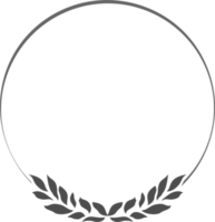 circular frame decorated with some leaves, suitable for graphic works, templates, and clip art   6 png