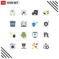 16 Universal Flat Colors Set for Web and Mobile Applications communication dollar ambulance earn hand Editable Pack of Creative Vector Design Elements