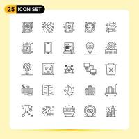 25 Creative Icons Modern Signs and Symbols of clipboard arrows certificate arrow time Editable Vector Design Elements