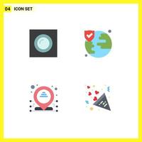 Set of 4 Modern UI Icons Symbols Signs for interior ip recessed protection fireworks Editable Vector Design Elements