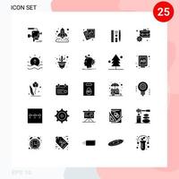 Pictogram Set of 25 Simple Solid Glyphs of briefcase scale startup pencil wedding Editable Vector Design Elements