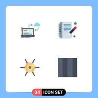 4 Flat Icon concept for Websites Mobile and Apps sync network dashboard edit grid Editable Vector Design Elements