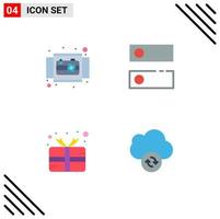 Modern Set of 4 Flat Icons and symbols such as camera carnival product setting mardi gras Editable Vector Design Elements