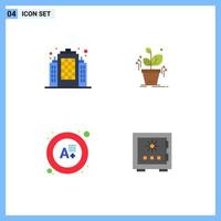 4 Creative Icons Modern Signs and Symbols of building result plant success box Editable Vector Design Elements